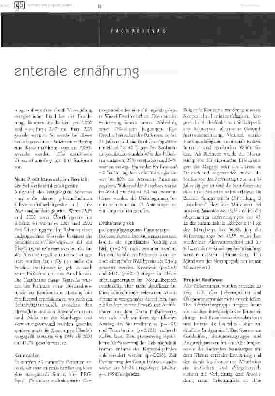 Vorschauseite 4: Enterale Ernährung und Lebensqualität