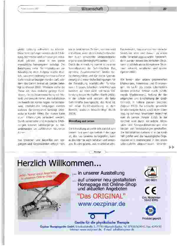 Vorschauseite 2: Physiotherapeutische Intervention zur Förderung schulischer Leistungsfähigkeit