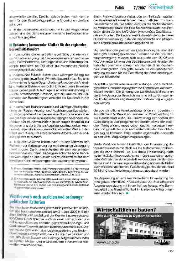 Vorschauseite 4: Zukunft der kommunalen Krankenhäuser
