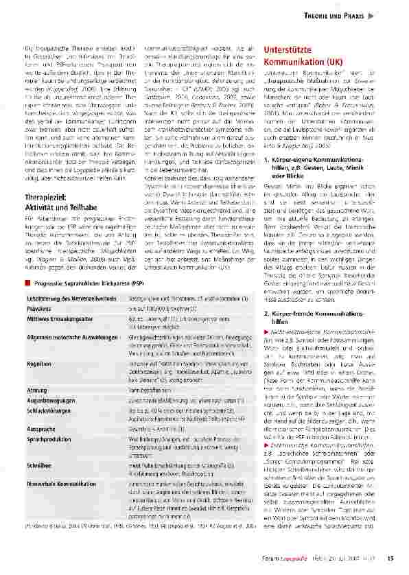 Vorschauseite 2: Zum Erhalt der Kommunikationsfähigkeit bei progressiven neurodegenerativen Erkrankungen am Beispiel der PSP