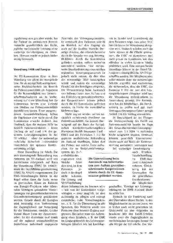 Vorschauseite 2: Europäische Gesundheitsagenda - von falschen Strategien und richtigem Mehrwert
