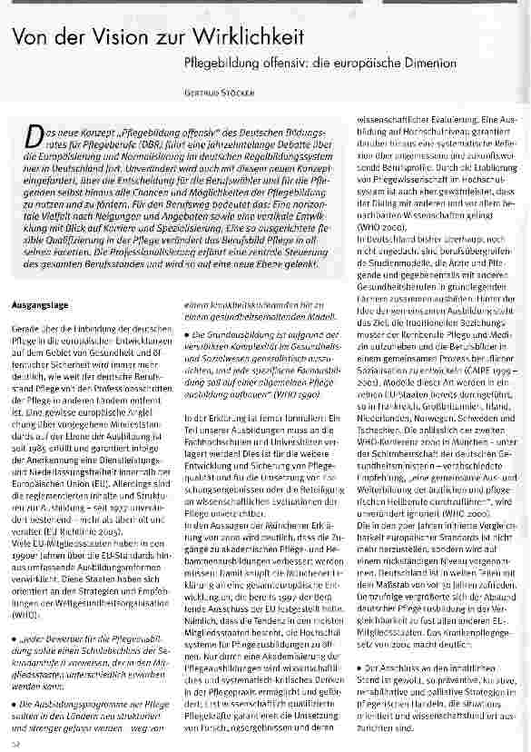 Vorschauseite 1: Von der Vision zur Wirklichkeit
