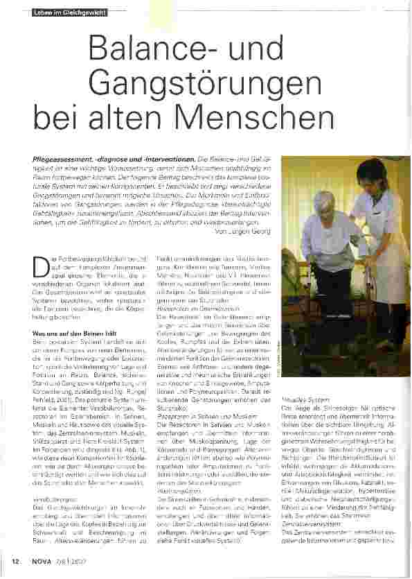 Vorschauseite 1: Balanceund Gangstörungen bei alten Menschen