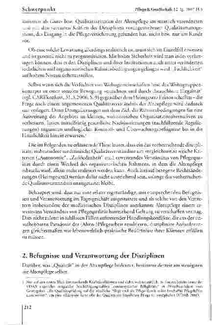 Vorschauseite 3: Die Altenpflege im Zugriff der Disziplinen. Paradoxien und Perspektiven