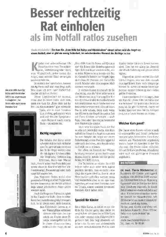 Vorschauseite 1: Besser rechtzeitig Rat einholen als im Notfall ratlos zusehen