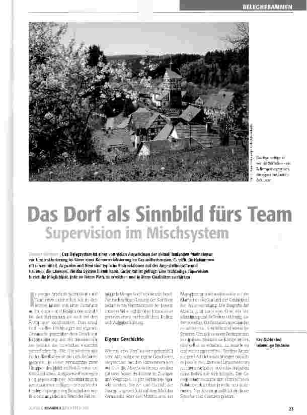 Vorschauseite 1: Das Dorf als Sinnbild fürs Team