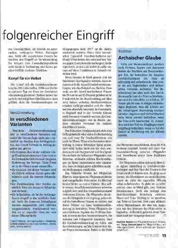 Vorschauseite 2: Genitalverstümmelung: Ein folgenreicher Eingriff