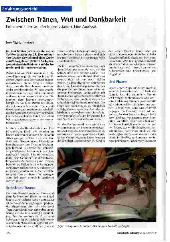 Vorschauseite 1: Zwischen Tränen/ Wut und Dankbarkeit