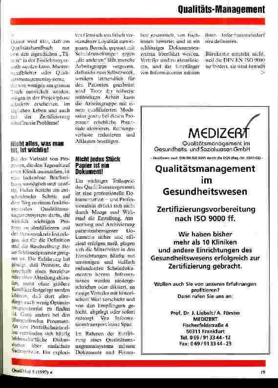 Vorschauseite 2: Qualitätsmanagement in Einrichtungen des Gesundheitswesens