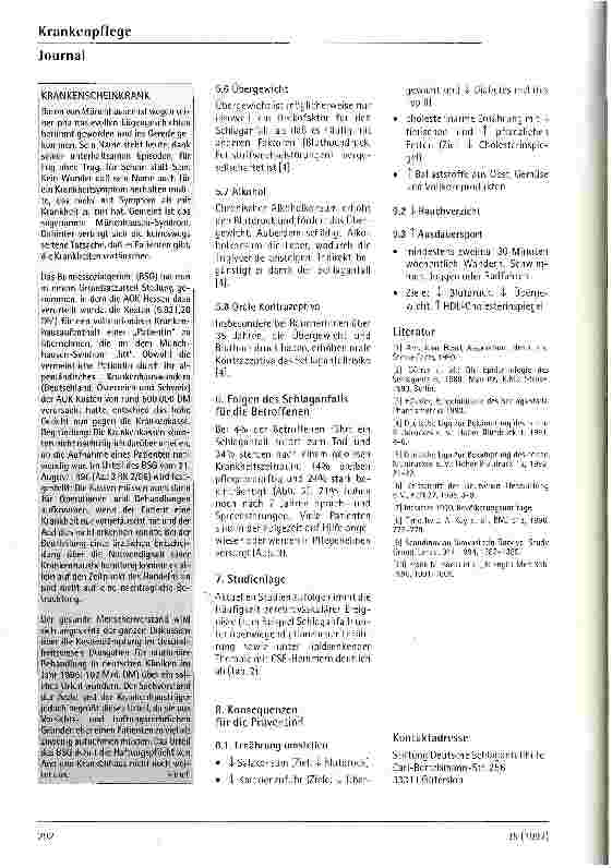 Vorschauseite 4: Cholesterinsenkung und Schlaganfallrisiko - Neue Erkenntnisse?