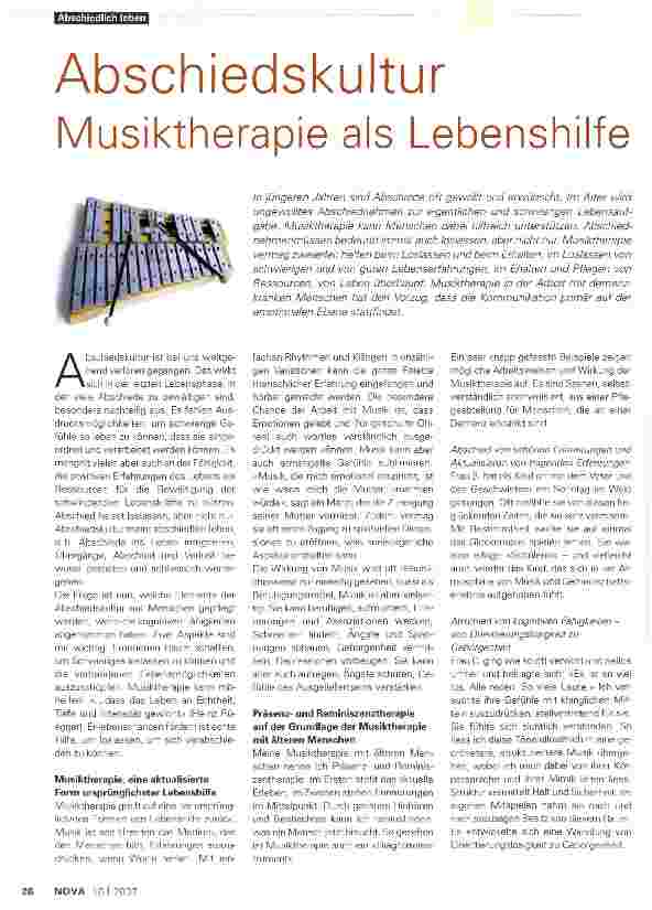 Vorschauseite 1: Abschiedskultur Musiktherapie als Lebenshilfe