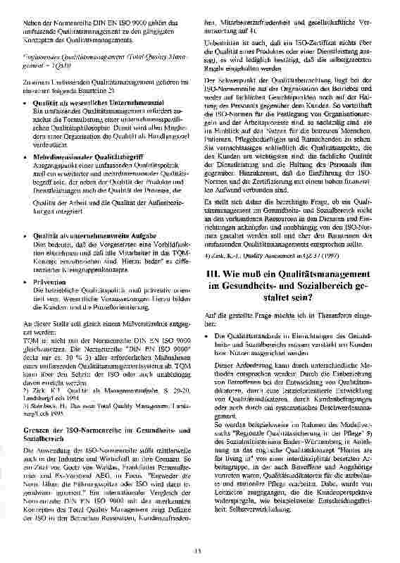 Vorschauseite 5: Qualitätssicherung - notwendige Pflichtübung oder Chance zur Veränderung diakonischer Träger?