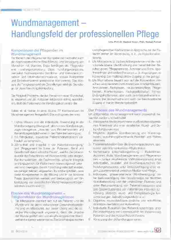 Vorschauseite 1: Wundmanagement Handlungsfeld der professionellen Pflege