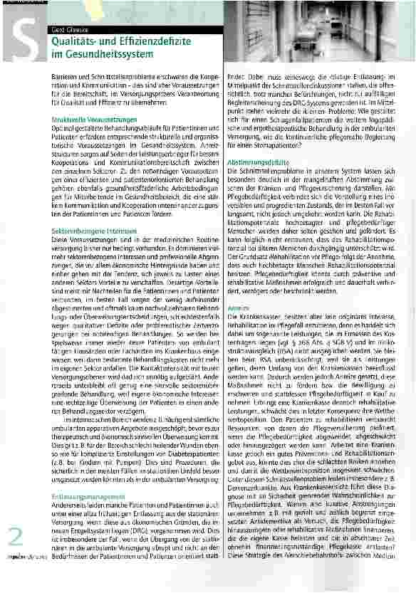 Vorschauseite 1: Qualitätsund Effizienzdefizite im Gesundheitssystem
