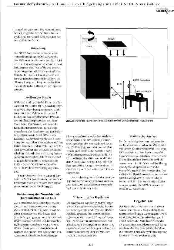 Vorschauseite 3: Formaldehydkonzentrationen in der Umgebungsluft eines NTDF-Sterilisators