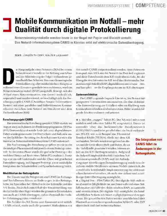 Vorschauseite 1: Mobile Kommunikation im Notfall-mehr Qualität durch digitale Protokollierung