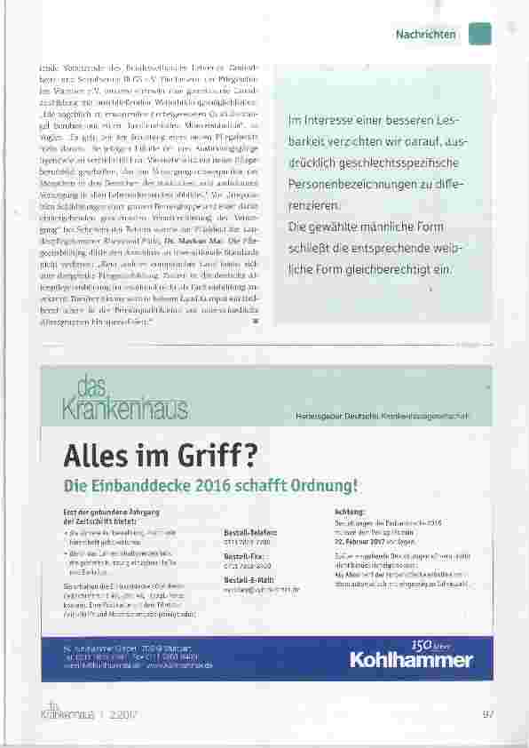 Vorschauseite 2: Pflegeberufereformgesetz: Generalistik in der Sackgasse