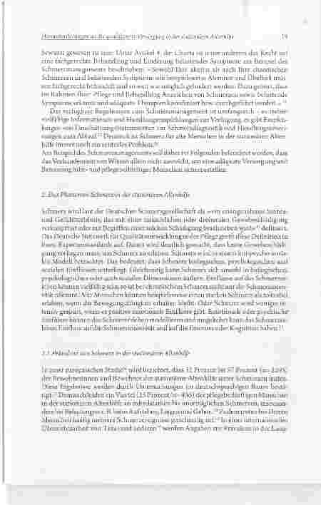 Vorschauseite 5: Herausforderungen an die qualifizierte Versorgung in der stationären Altenhilfe am Beispiel des Schmerzmanagements