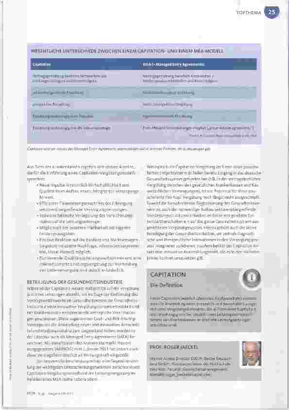 Vorschauseite 2: Alternative Capitation?