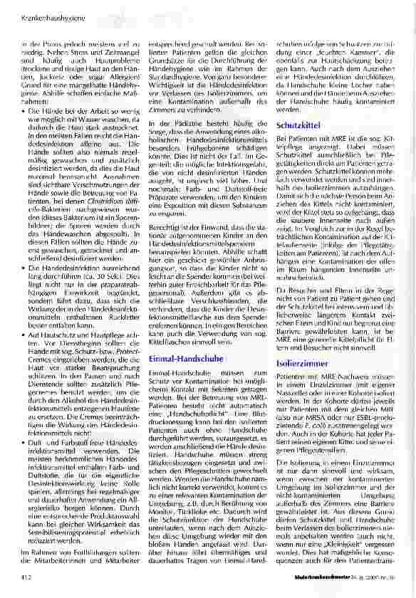 Vorschauseite 3: Multiresistente Erreger und Hygienemaßnahmen in der Kinderklinik