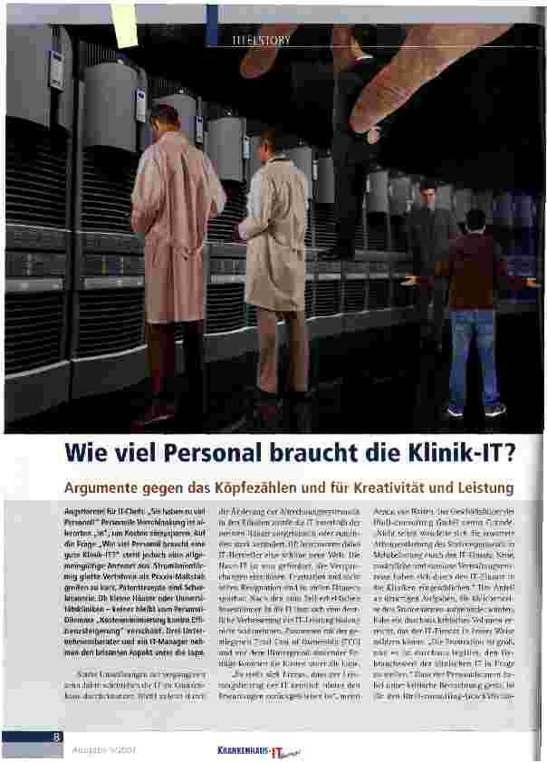 Vorschauseite 1: Wie viel Personal braucht die Klinik-IT?