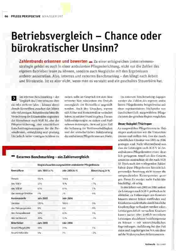 Vorschauseite 1: Betriebsvergleich - Chance oder bürokratischer Unsinn?
