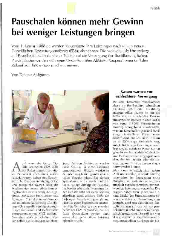 Vorschauseite 1: Pauschalen können mehr Gewinn bei weniger Leistungen bringen