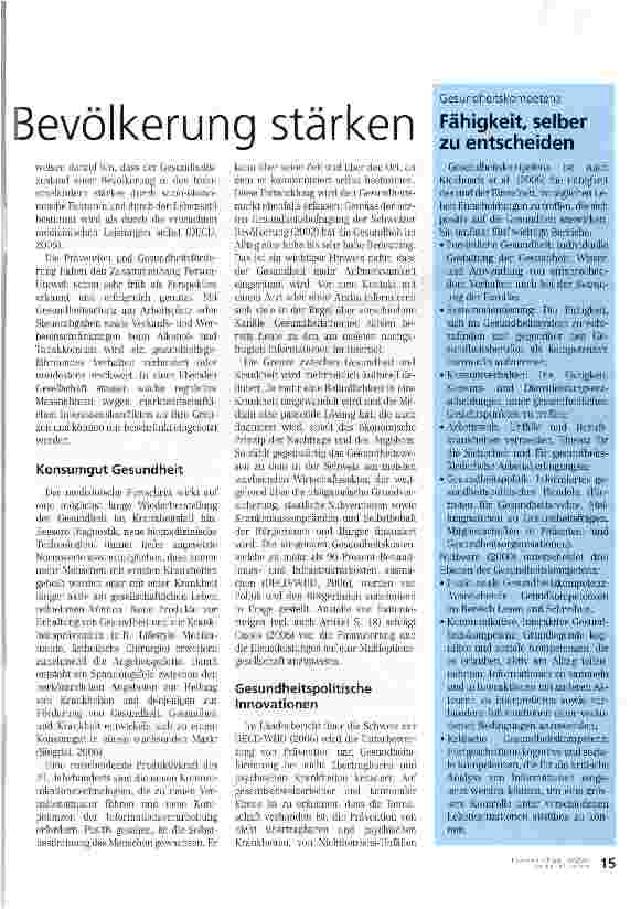 Vorschauseite 2: Gesundheitskompetenz der Bevölkerung stärken