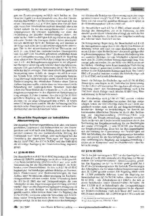 Vorschauseite 3: Auswirkungen von Entwicklungen im Steuerrecht auf die betriebliche Altersversorgung des öffentlichen Dienstes