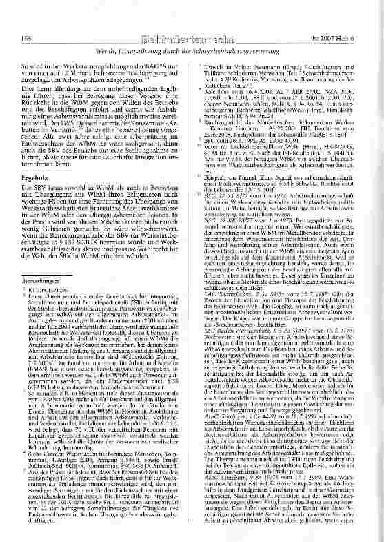 Vorschauseite 4: Unterstützung durch die Schwerbehindertenvertretung für den Übergang von Werkstattbeschäftigten in reguläre Arbeitsverhaltnisse