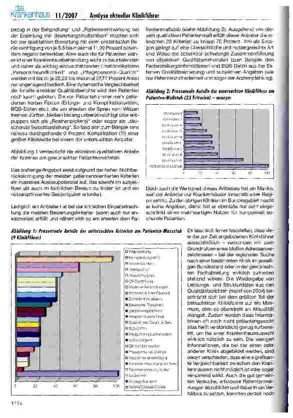 Vorschauseite 3: Analyse aktueller Klinikführer: Was bringen sie dem Patienten?