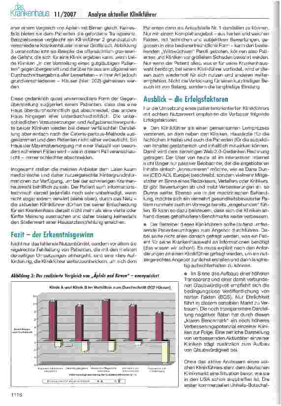 Vorschauseite 4: Analyse aktueller Klinikführer: Was bringen sie dem Patienten?