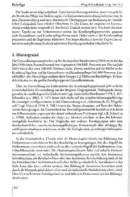 Vorschauseite 3: Arbeitseinkommen in den Gesundheitsund Krankenpflegeberufen in Deutschland 1998-2003