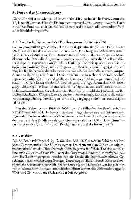 Vorschauseite 5: Arbeitseinkommen in den Gesundheitsund Krankenpflegeberufen in Deutschland 1998-2003
