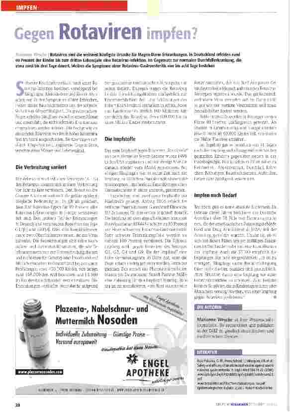 Vorschauseite 1: Gegen Rotaviren impfen?