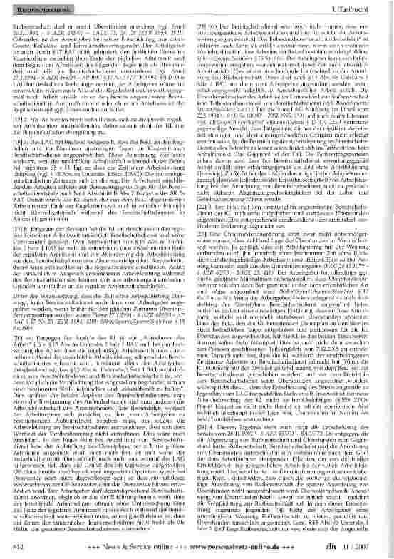 Vorschauseite 3: Abgrenzung Bereitschaftsdienst - Überstunden
