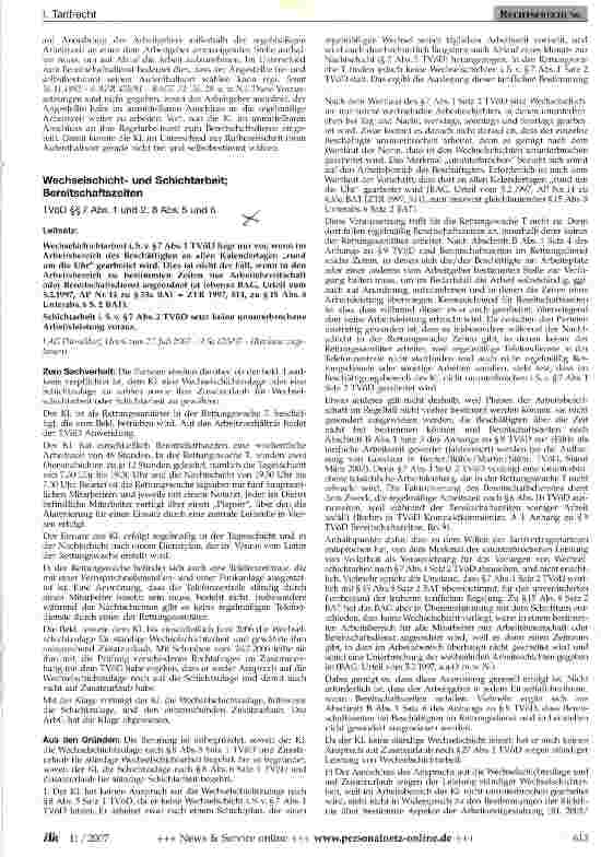 Vorschauseite 4: Abgrenzung Bereitschaftsdienst - Überstunden