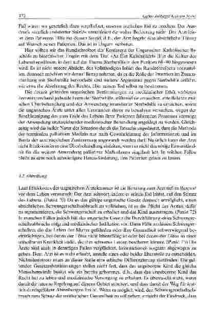 Vorschauseite 2: Zum gegenwärtigen Stand der Bioethik in Ungarn
