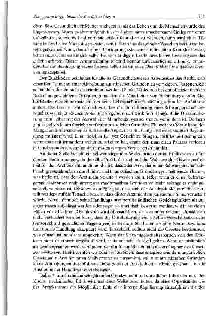 Vorschauseite 3: Zum gegenwärtigen Stand der Bioethik in Ungarn