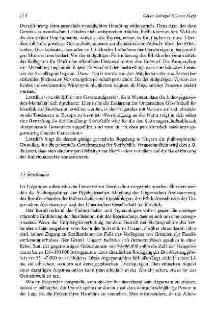 Vorschauseite 4: Zum gegenwärtigen Stand der Bioethik in Ungarn