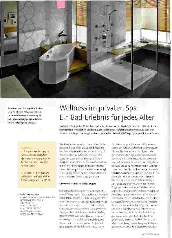 Vorschauseite 1: Wellness im privaten Spa:Ein Bad-Erlebnis für jedes Alter