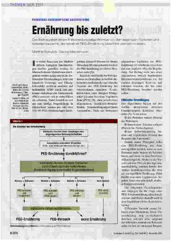 Vorschauseite 1: Ernährung bis zuletzt?