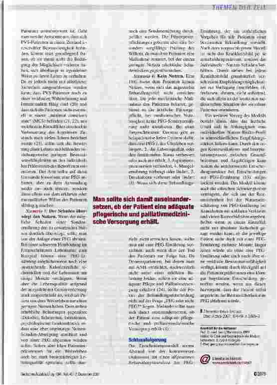 Vorschauseite 4: Ernährung bis zuletzt?