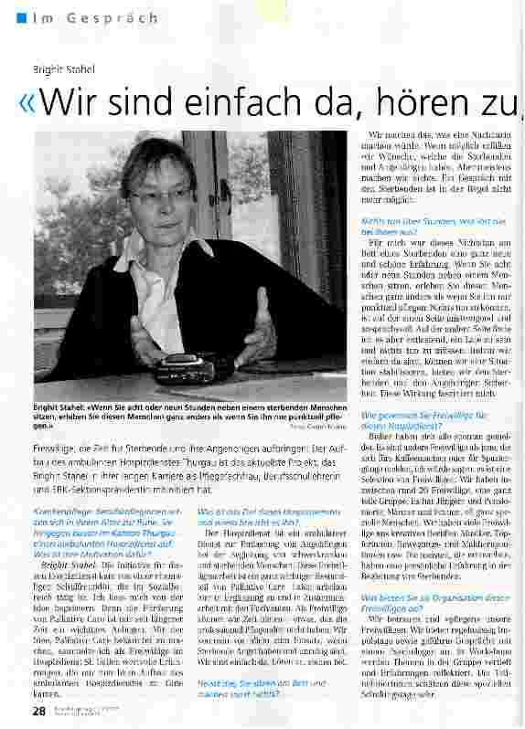 Vorschauseite 1: Wir sind einfach da, hören zu, stehen bei