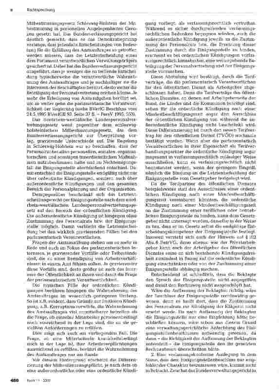 Vorschauseite 2: Rechtsprechung zum Personalvertretungsrecht