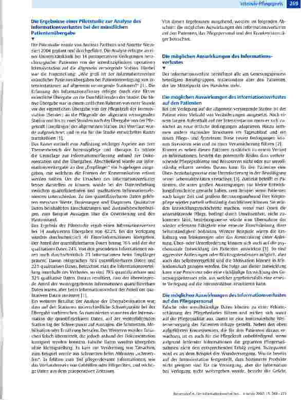 Vorschauseite 2: Der Informationsverlust bei der Patientenverlegung