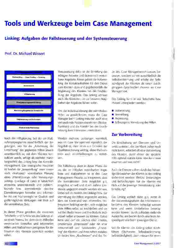 Vorschauseite 1: Tools und Werkzeuge beim Case Management