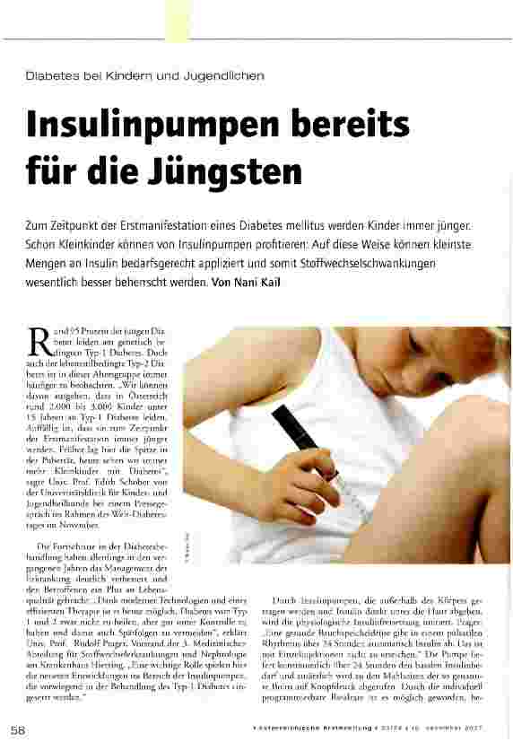 Vorschauseite 1: Insulinpumpen bereits für die Jüngsten