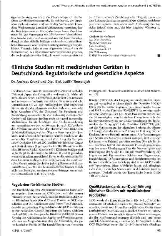 Vorschauseite 3: Die besondere Stellung der Gesundheitshandwerke