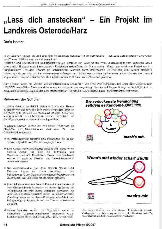 Vorschauseite 1: „Lass dich anstecken - Ein Projekt im Landkreis Osterode/Harz